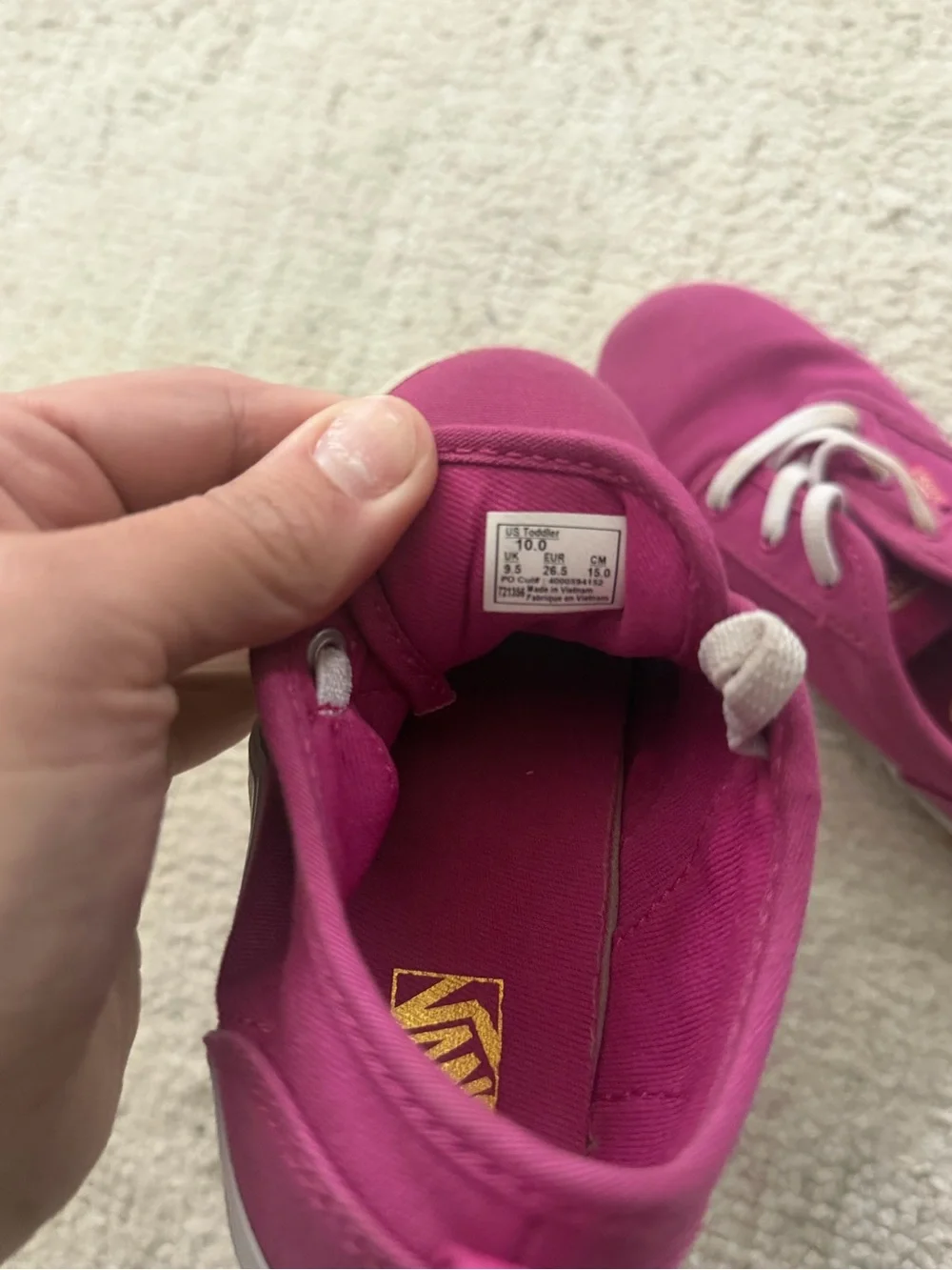 Vans Kids Magenta Canvas Lace-Up Sneakers
